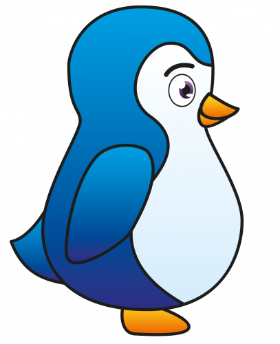 cute blue penguin clipart