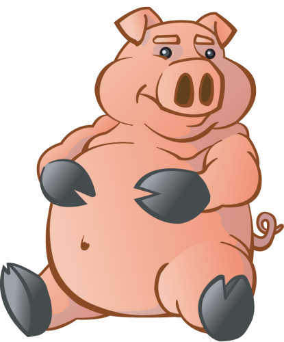 funny pig sitting clipart smile cartoon