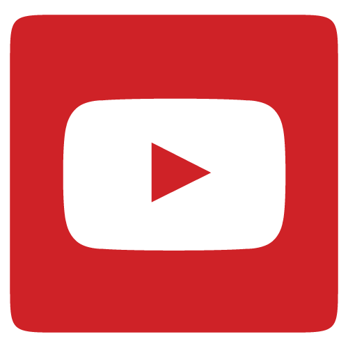 youtube square logo white fill icon in red background